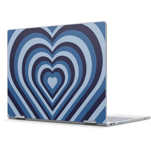 Blue Heart Pattern Pixelbook Skin